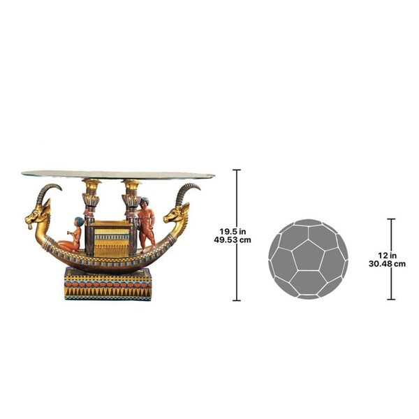 Egyptian Barge Beyond Contemporary cocktail Table Tutankhamen Statue